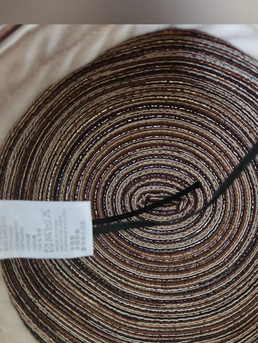 Angela & William Brown Striped 100% Cotton Woven Sun Hat